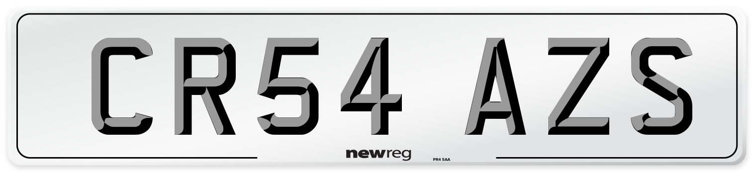 CR54 AZS Number Plate from New Reg